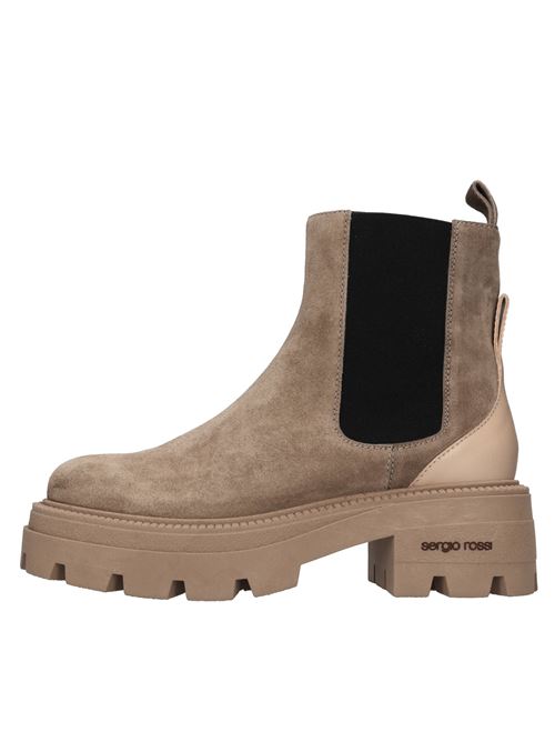Suede and fabric ankle boots SERGIO ROSSI | B04840-MFI641-2461-470NOISETTE